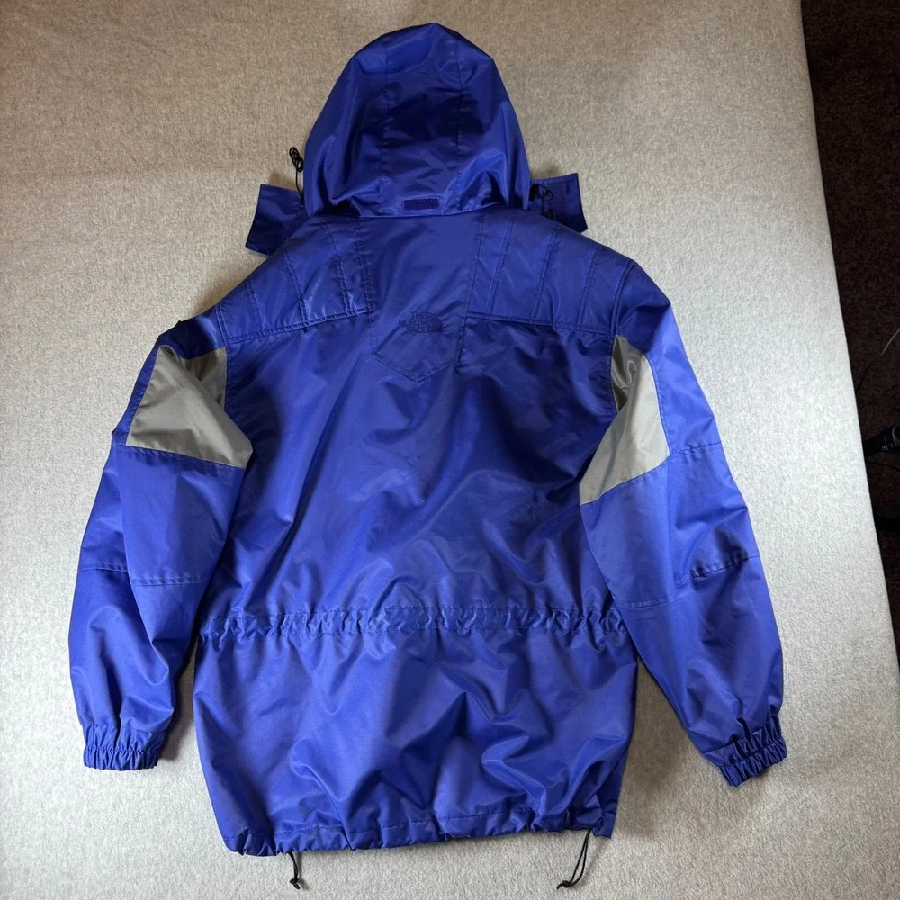 The North Face Mens Blue Teal Mountain Parka Jacket Hooded Large Vintage